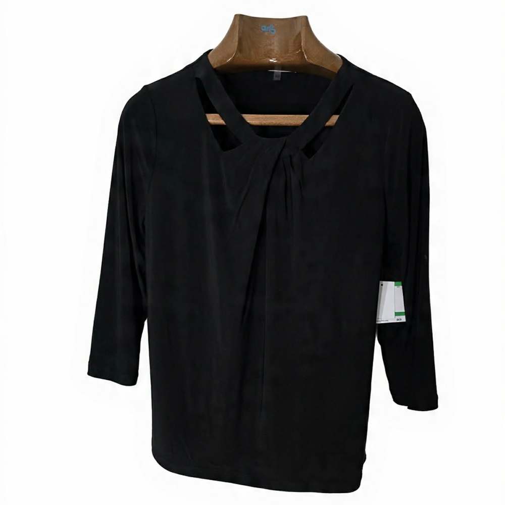 Kasper Black Women's Blouse with Knot Detail